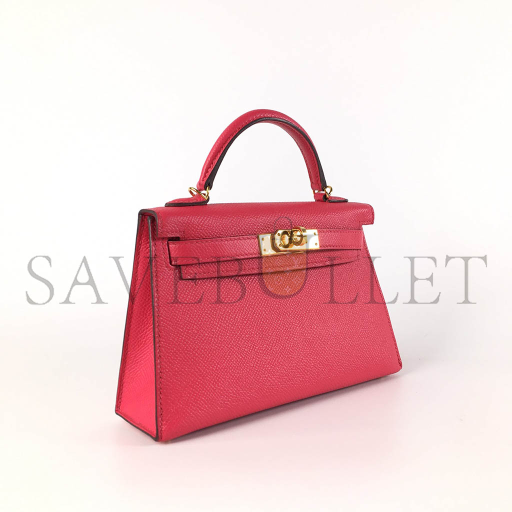 H**mes mini kelly ii epsom pink gold buckle (19*12*5.5cm)